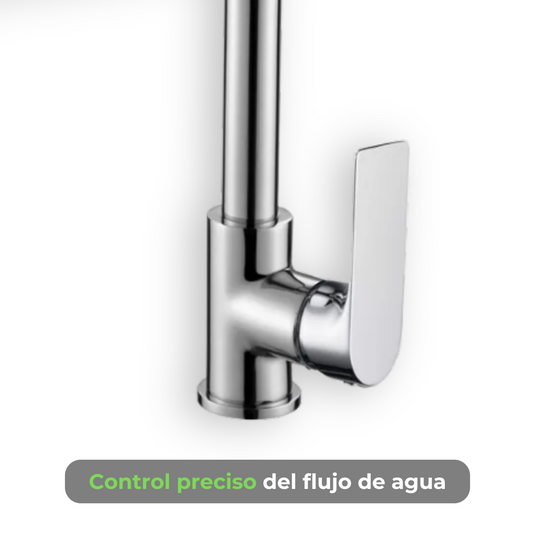 Monomando Mezcladora Cocina Alto Negro Y Cromo Moderno