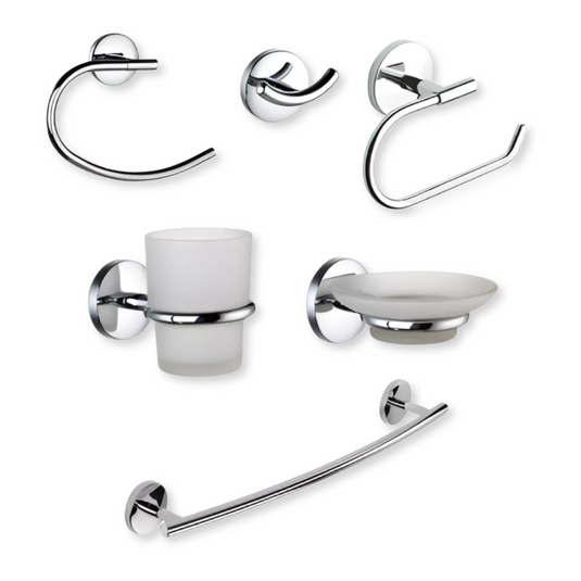 Kit Completo De Accesorios Cromados Para Baño, 6 Piezas