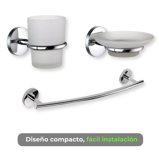 Kit Completo De Accesorios Cromados Para Baño, 6 Piezas